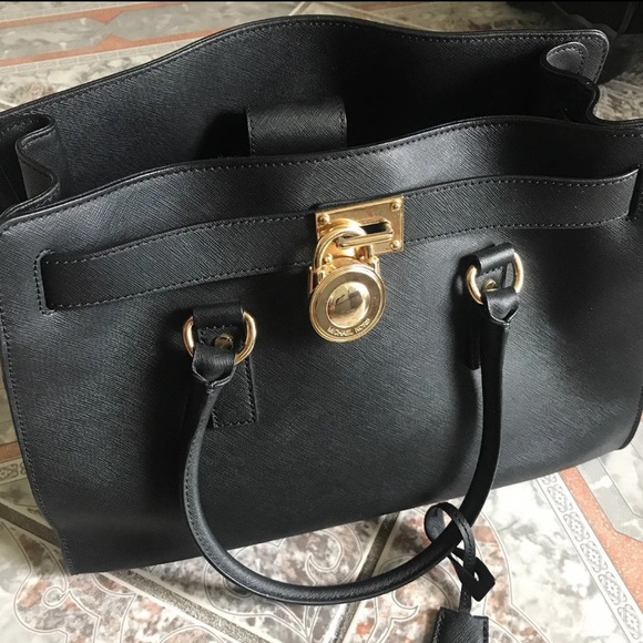 Michael Kors Leather Large Hamilton Handbag Bag MK - Picture 2 of 12